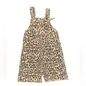 Kids Leopard Print Capri Overalls